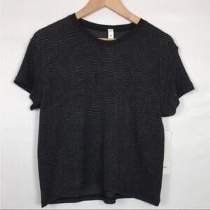 Lululemon Womens Short Sleeve Athletic Shirt Black‎ GraySize 8 New